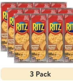 RITZ Peanut Butter Sandwich Crackers 3 Pack 8 Snack Packs 6 Crackers Per Pack