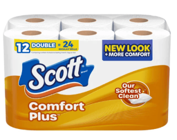 Scott ComfortPlus Toilet Paper, 1-Ply