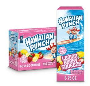 Hawaiian Punch Lemon Berry Squeeze Juice Drink, 6.75 fl oz, 8 Count Boxes
