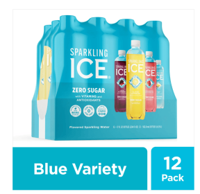 Sparkling Ice Blue Variety Pack, 12 Pack 17 fl oz Plastic Bottles (Grape Raspberry, Strawberry Watermelon, Classic Lemonade, Lemon Lime)