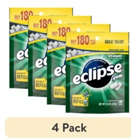 (4 pack) Eclipse Spearmint Sugar Free Chewing Gum, Value Pack - 180 ct Bag