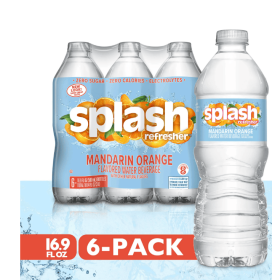 (2 pack) Splash Mandarin Orange Flavored Water, 16.9 fl oz, 6 Pack Bottles