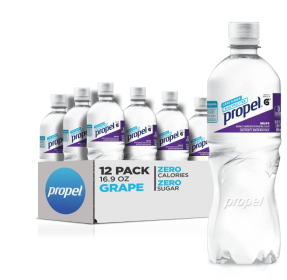 Propel Zero Sugar Electrolyte Water, Grape, 16.9 fl oz, 12 Count Bottles