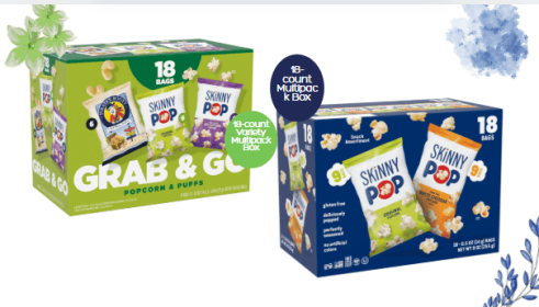 SkinnyPop Popcorn & Pirate's Booty Puffs Snacks Variety Pack, 18-Count Multipack Box, Gluten-Free, Non-GMO