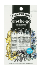 Poo-Pourri Before-You-Go Toilet Spray, On-The-Go, Travel Size Variety 10 mL - Original Citrus, Lavender Vanilla and Fresh Air